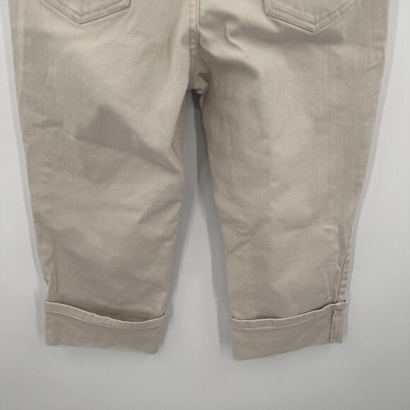 Talabot‎ Capris Jeans Womens 10 Beige Denim Straight Leg Flat Front Regular Fit - Picture 7 of 13